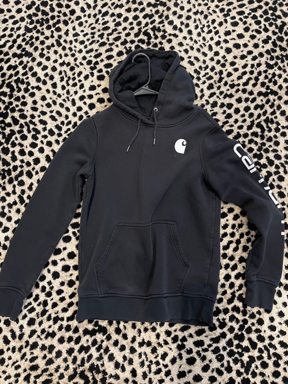 Carhartt Black Logo Hooded Pullover Sweatshirt